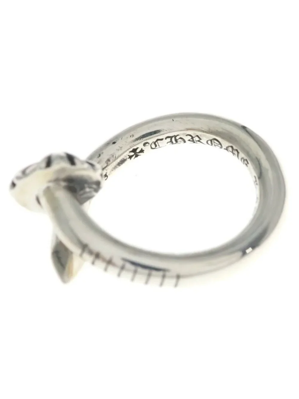Chrome Hearts Nail Crsball Cross Ball Ring Silver